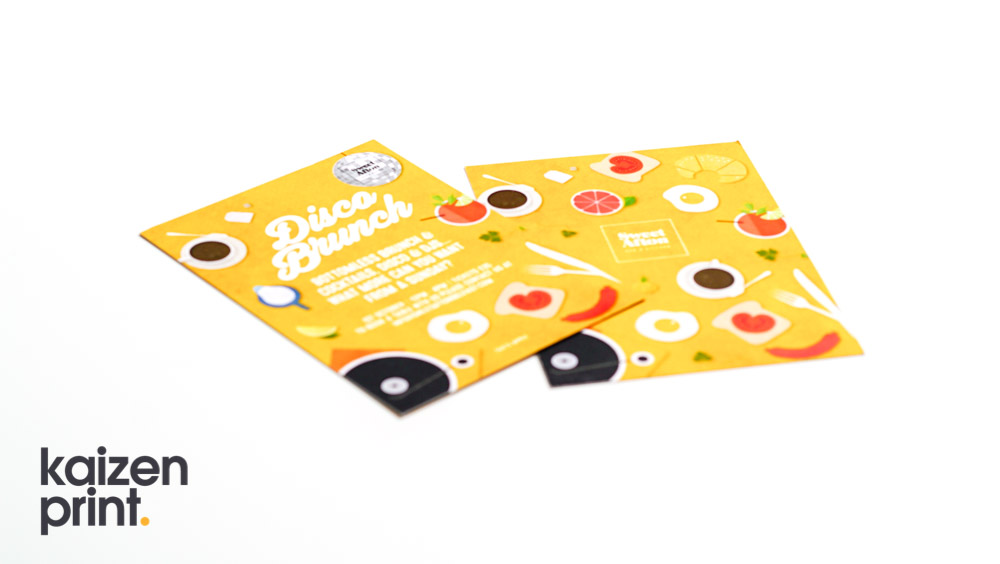 Leaflet Printing & Design - A5 Leaflets - Disco Brunch - Belfast Printing - Kaizen Print