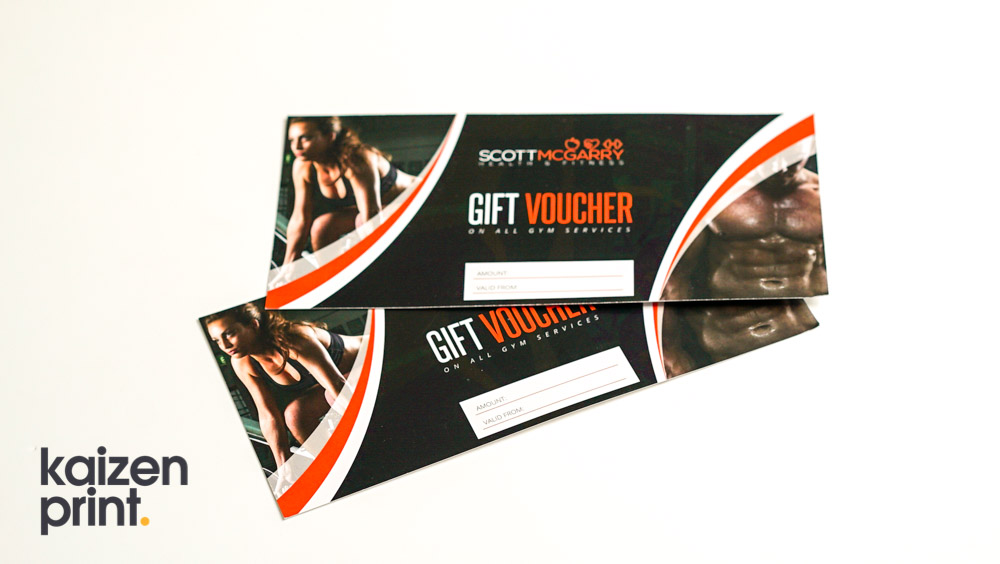 Gift Voucher Printing - Bespoke Gift Vouchers -Scott McGarry - Belfast Printing - Kaizen Print