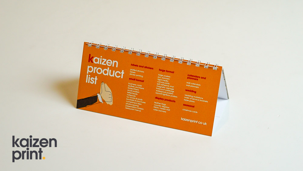 Calendar Printing & Design - Kaizen Print Desktop Flip Calendar - Kaizen Product List - Belfast Printing - Kaizen Print