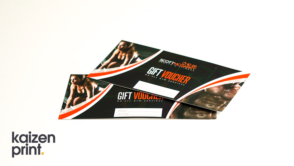 Gift Voucher Printing - Bespoke Gift Vouchers -Scott McGarry - Belfast Printing - Kaizen Print