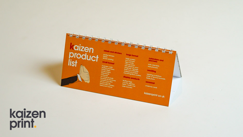 Calendar Printing & Design - Kaizen Print Desktop Flip Calendar - Kaizen Product List - Belfast Printing - Kaizen Print
