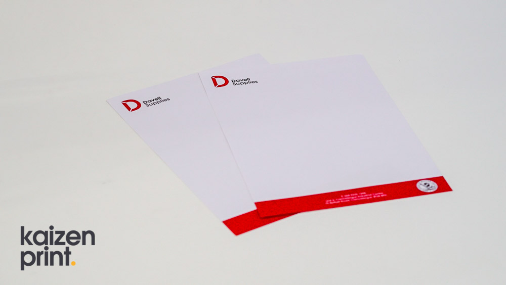 Letterhead Printing - Good Value Business Stationery - Davell Supplies - Belfast Printing - Kaizen Print