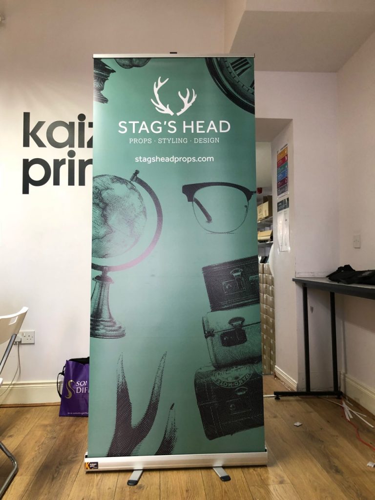 Stags Head Props Roll Up Banner - Roll Up Banner Printing - Belfast Printing - Kaizen Print