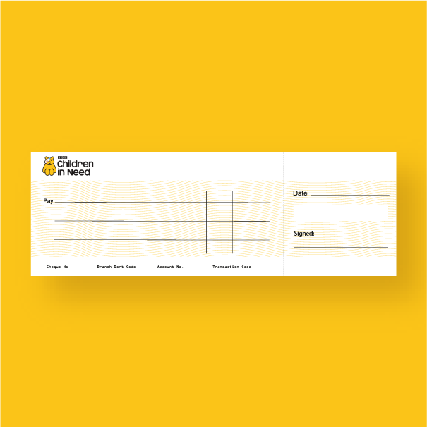 Large Presentation Cheque Printing - Children in Need