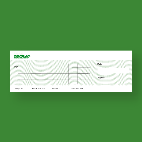 Presentation Cheque Printing -Macmillan Cancer Support