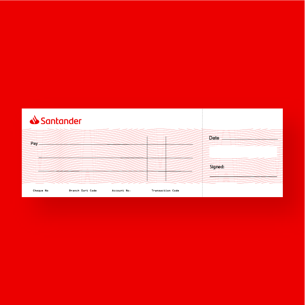 Santander Branded Large presentation cheque