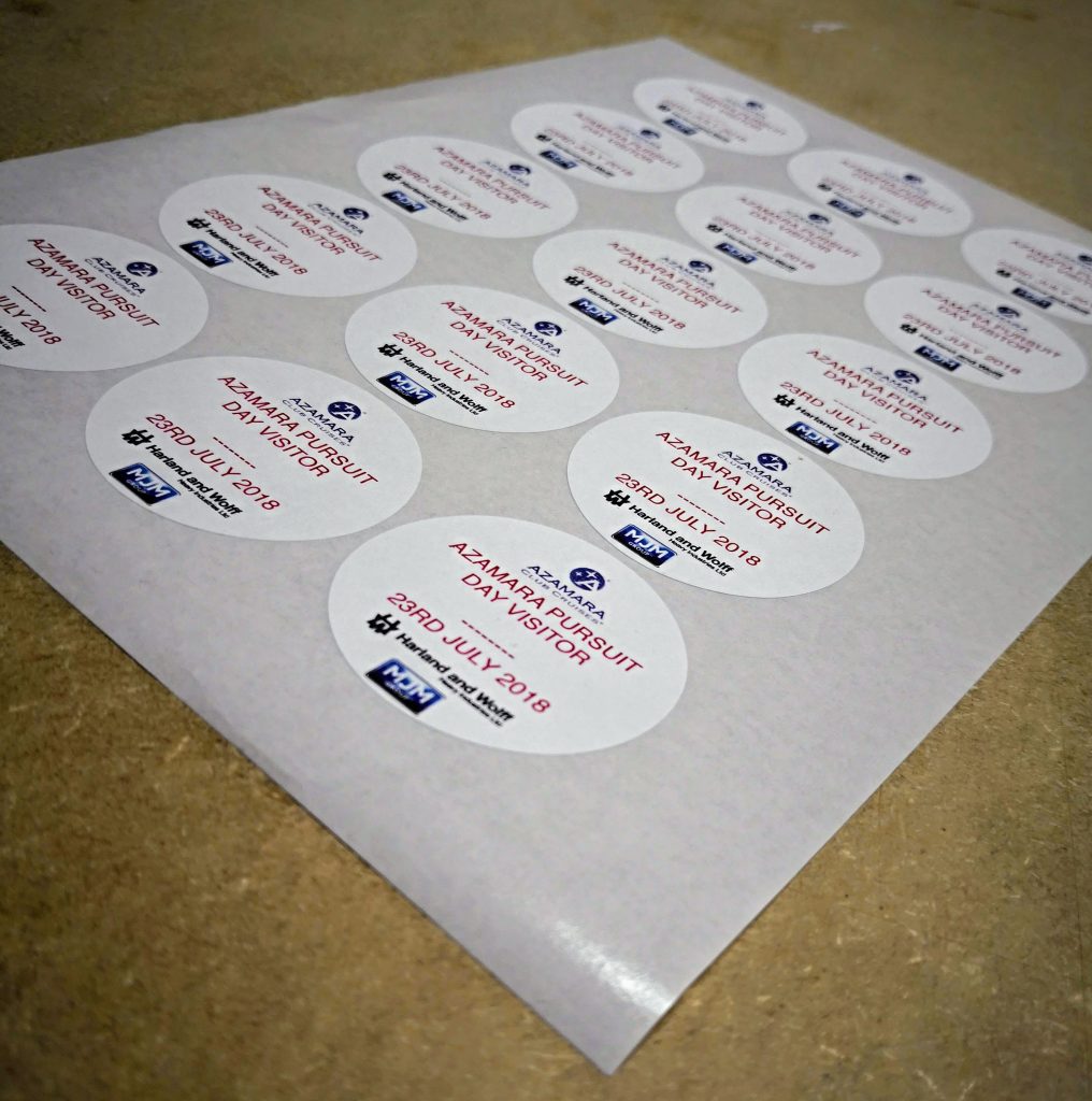 Azumara Pursuit Stickers - Circular Label Printing - Stick Printing - Belfast Printing - Kaizen Print