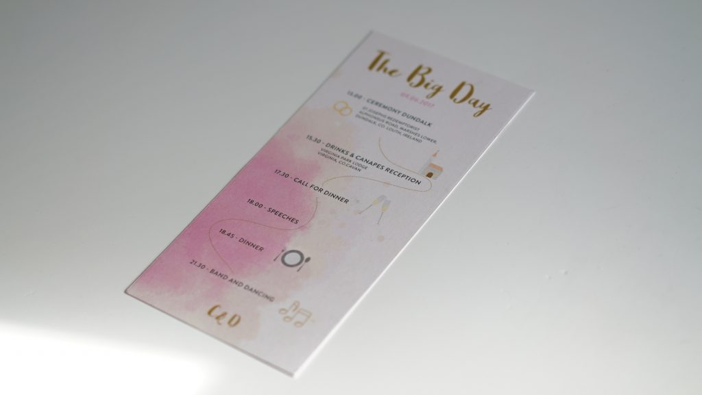 Wedding Extra Information - Ben and Julie - Wedding Stationery - Belfast Printing - Kaizen Weddings