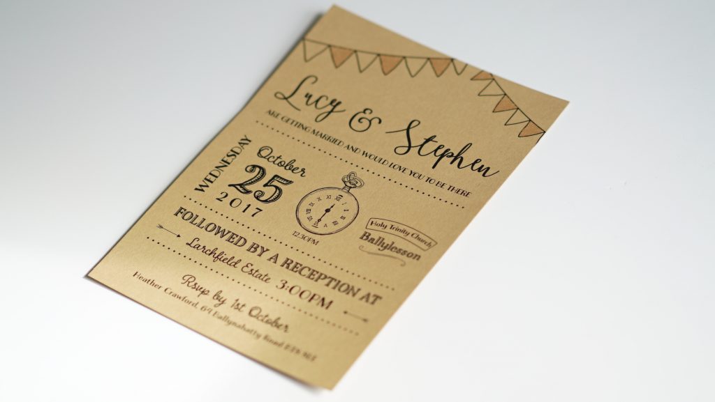 Wedding Invites - Lucy and Stephen - Wedding Stationery - Belfast Printing - Kaizen Weddings