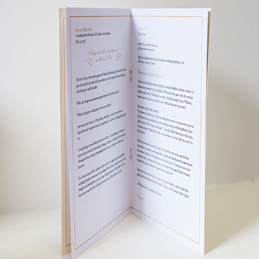 Order of Service Standing - Bespoke Wedding Stationery - Belfast Printing - Kaizen Weddings