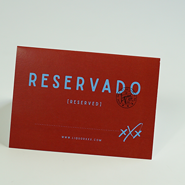 Reserved Table Tent Cards - Liquorexxx - Table Tent Cards - Printing - Belfast Printing - Kaizen Print