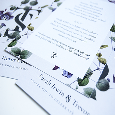 Sarah and Trevor Invite - Bespoke Wedding Stationery - Belfast Printing - Kaizen Weddings