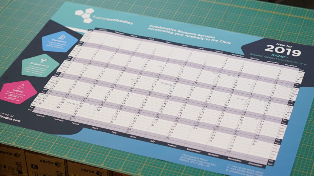 Fusion Antibodies A1 Wall Planner - A1 & A2 Wall Planner Printing - Kaizen Print - Belfast Printing