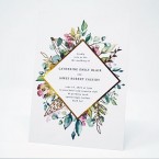 Gold Foiling - Floral Design Wedding Invitation