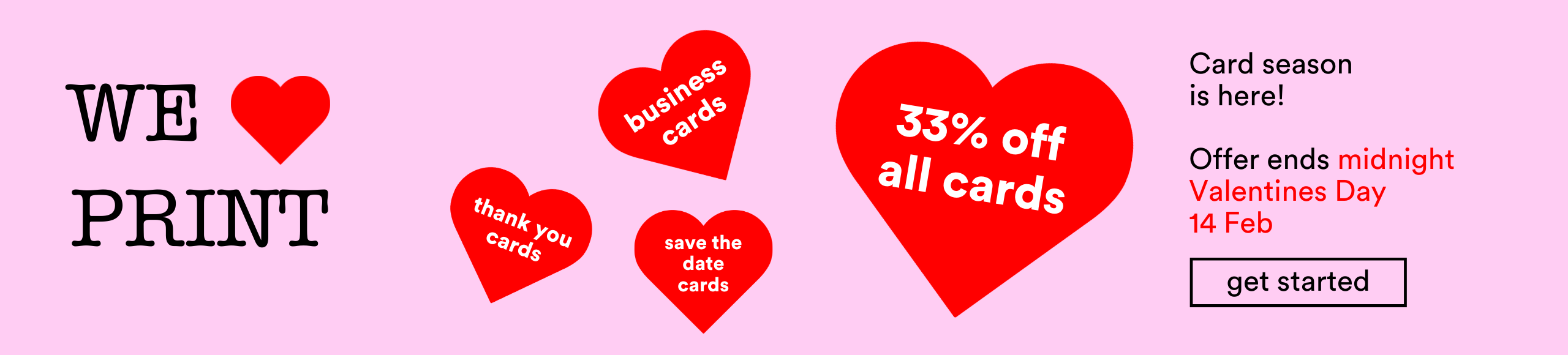 33% off all business cards, all save the date cards and all thank you cards